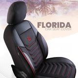 Prevleke za avtomobilske sedeže za Seat Arona 2017-up FLORIDA_Črno-rdeča 2+3