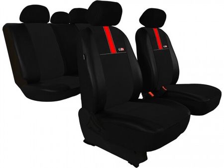 Prevleke za avtomobilske sedeže za Daihatsu Sirion  1998-up GT8 - črno-rdeča 2+3