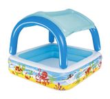 Otroški napihljiv bazen z nadstreškom, 1,47x1,47x1,22 m bazen Bestway® 52192, Koralni greben